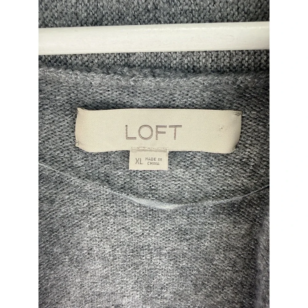 Loft Women's XL Colorblock Striped Front Pockets Nylon Wool Blend Open‎ cardigan
